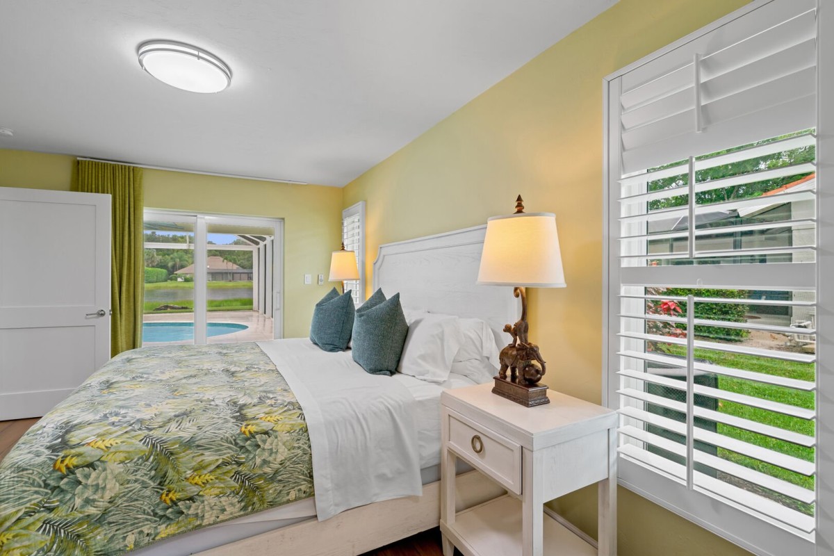 King size bed in primary bedroom